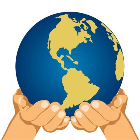 Conceptual Symbol Of Earth Globe With Multiracial Human Hands Around It