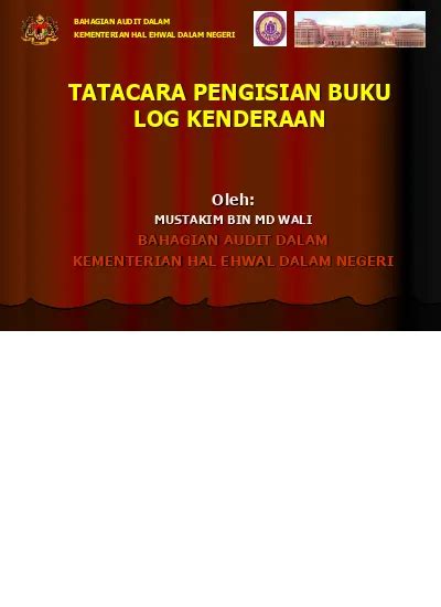 Tatacara Pengisian Buku Log