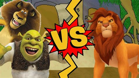 M U G E N Battles Alex The Lion Shrek Vs Simba YouTube