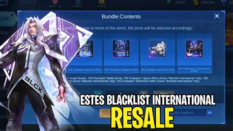 ESTES BLACKLIST INTERNATIONAL SKIN RESALE RELEASE DATE MLBB NEW