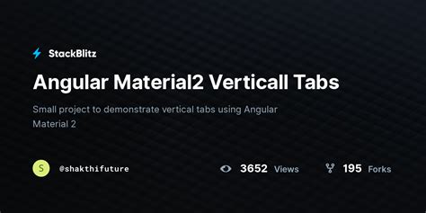 Angular Material2 Verticall Tabs StackBlitz