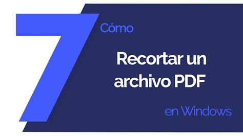 Cómo recortar un archivo PDF en Windows YouTube