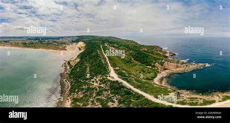 Aerial View Over The Village And Bay Of São Martinho Do Porto West