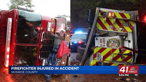 Monroe County Firefighter Suffers Minor Injury In Fire Engine Crash Youtube