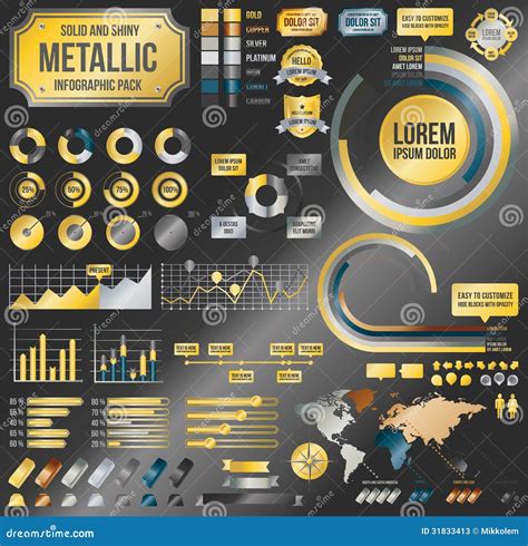 Metallic Infographic Elements Stock Vector Illustration Of Scalable