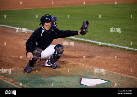 catcher baseball game stock photo alamy