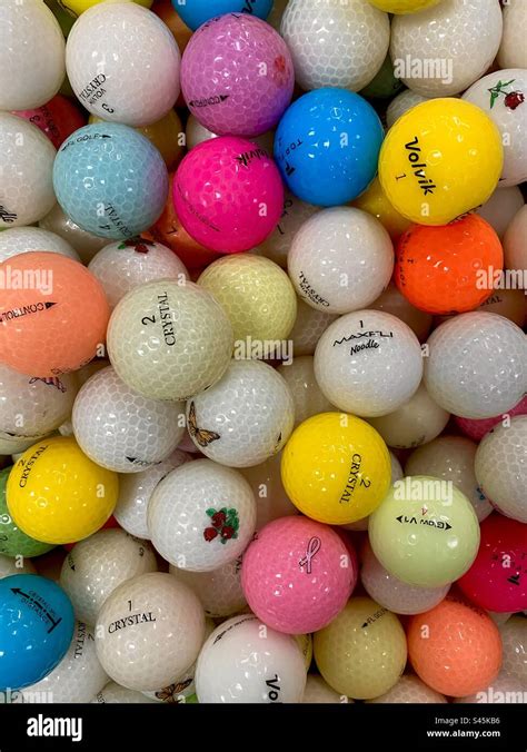 A Variety Of Colorful Golf Balls Stock Photo Alamy