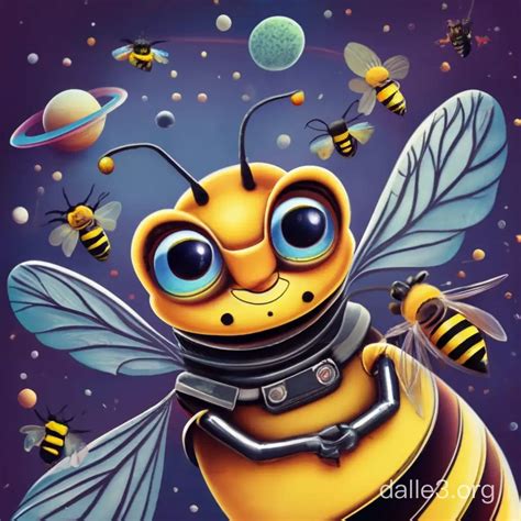 Futuristic Space Bees Swarm In Galactic Harmony Dalle3 Ai