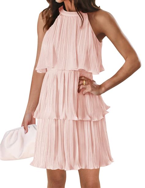 Snapklik ZESICA Womens 2024 Summer Halter Dresses Sleeveless