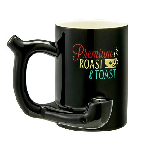 Premium Roast And Toast Mug Rasta Design Black With White Inside