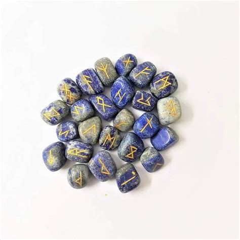 Natural Royal Blue Pcs Lapis Lazuli Runes Stones Set Gram Aprox