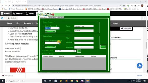 Library Management System In Vb Net And Ms Access Database With Full