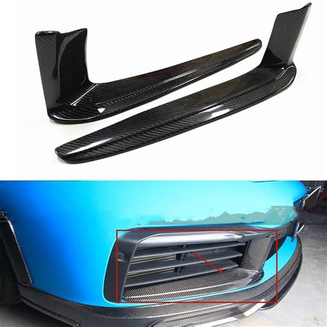 X Carbon Fiber Front Fog Light Air Vent Trim For Porsche Carrera