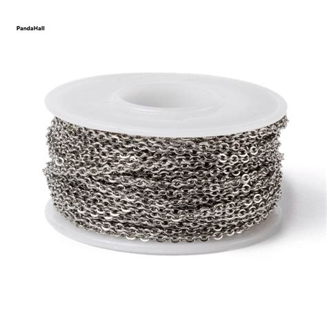 Pandahall Roll Stainless Steel Cable Chains Soldered With Spool