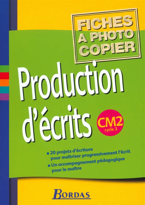 Production D Crits Cm Fiches Photocopier Enseignant Ed