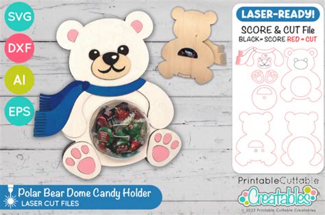 Polar Bear Dome Candy Holder Laser File For Glowforge