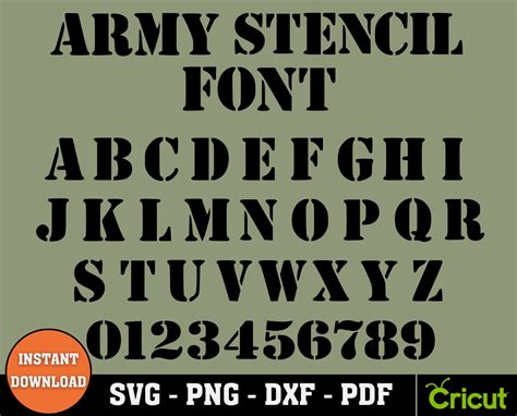 Army Stencil Font SVG, Stencil Font SVG, Stencil Alphabet, Army Font, School Font, Poster Font ...