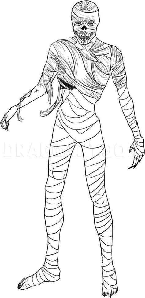 How To Draw A Mummy Step By Step Drawing Guide By Dawn Dragoart