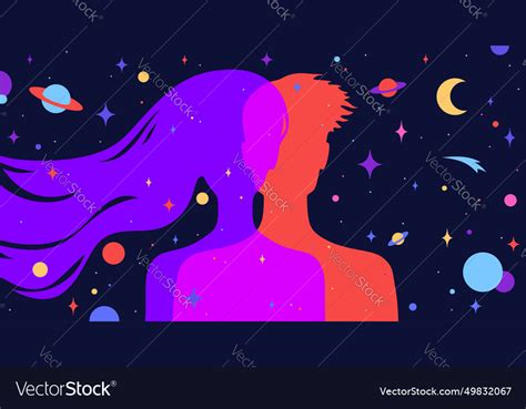 Couple woman man dreams Royalty Free Vector Image