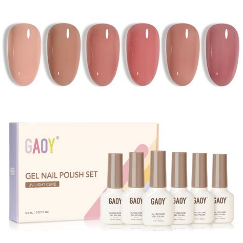 Amazon GAOY Nude Jelly Gel Nail Polish Set Transparent Colors