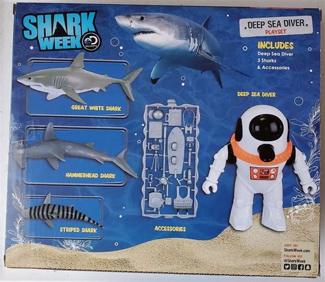 Discovery Shark Week Deep Sea Diver Playset NEW Diver 3 Sharks