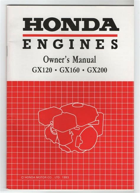 Vtg 1993 Honda Gx120 Gx160 Gx200 Engine Owners Manual 31zh7620 300009606 Honda Owners Manuals