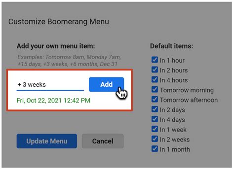 How To Customize The Boomerang And Send Later Menus Boomerang For