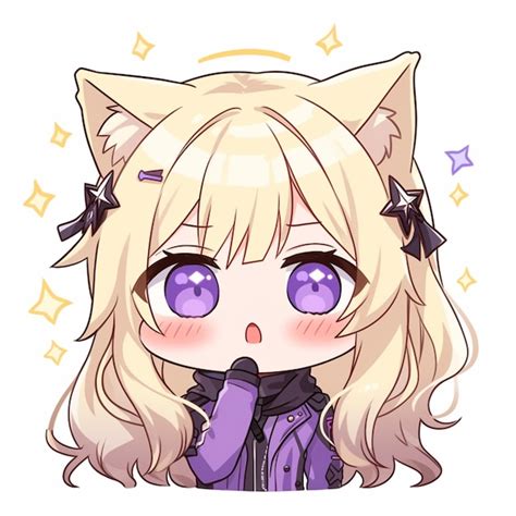 Premium AI Image | anime girl with cat ears and purple eyes generative ai