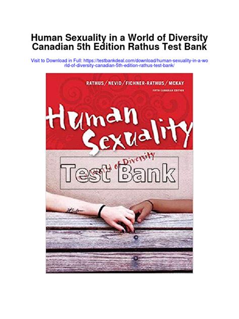 Human Sexuality In A World Of Diversity Canadian 5th Edition Rathus Test Bank Pdf Love