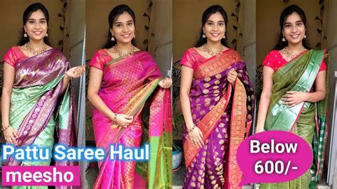 Meesho Festive Collection Saree Haul In Telugu Under Banarasi