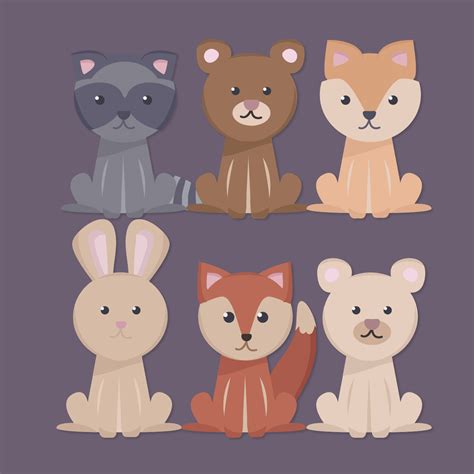 Vector Cute Animals Collection 181370 Vector Art at Vecteezy