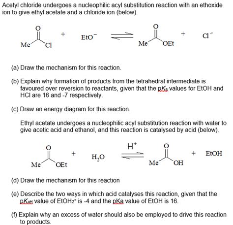 Solved Acetyl chloride undergoes a nucleophilic acyl | Chegg.com