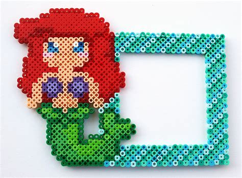 The Little Mermaid Ariel Frame By Theplayfulperler On Deviantart Perler Bead Disney Diy