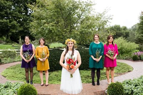 Mismatched Jewel Tone Bridesmaid Dresses