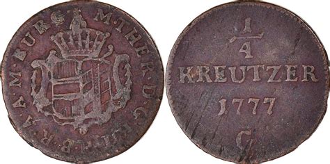 Austrian States Kreuzer G M Nze Burgau Maria Theresa