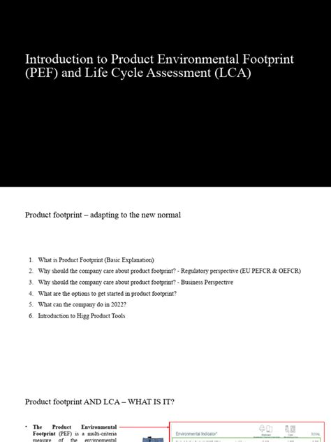 Introduction To Product Environmental Footprint Pef And Life Cycle Assessment Lca Download