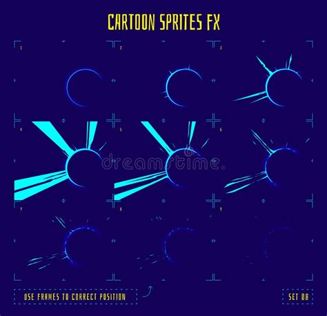 Animation Frames or Energy Explosion Sprites Stock Vector ...