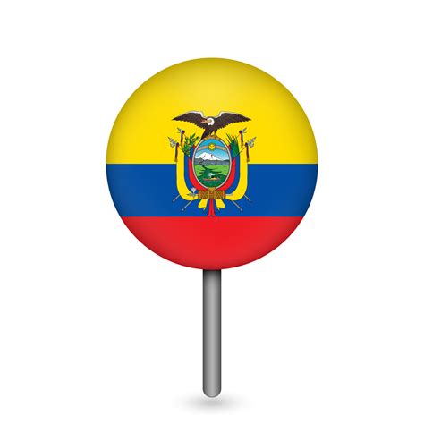 Puntero Del Mapa Con Pa S Ecuador Bandera Ecuatoriana Ilustraci N