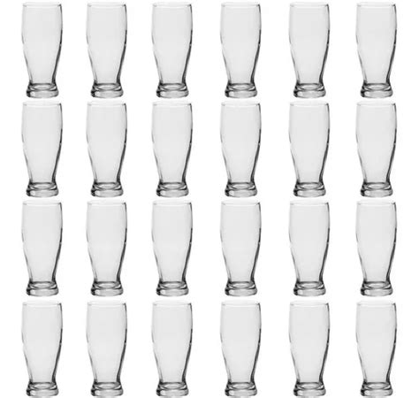 Jogo De Copos De Vidro 24 Peças Tulipa Chopp Cerveja 350ml