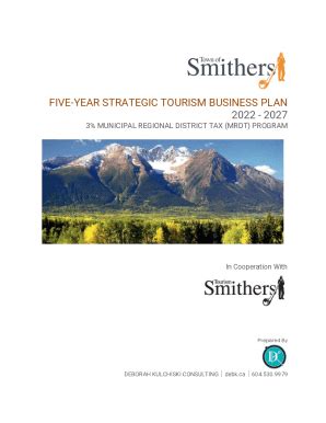 Fillable Online Five Year Strategic Tourism Business Plan