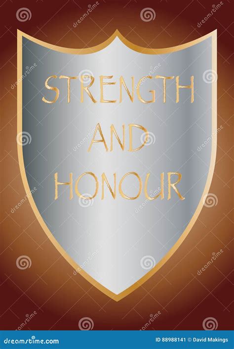 Strength And Honour Shield Stock Illustration Illustration Of Silver