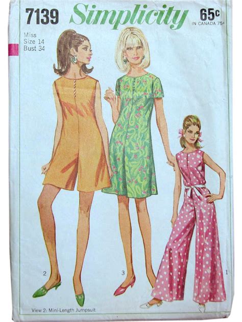 Sixties Sewing Pattern 60s Simplicity Pattern No 7139 Misses