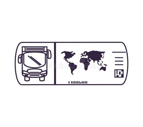 Bus Transport Vehicle with Ticket Stock Illustration - Illustration of ...