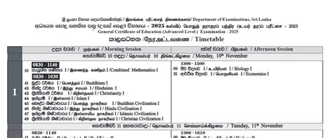 gce al exam   sri lanka full schedule application guide