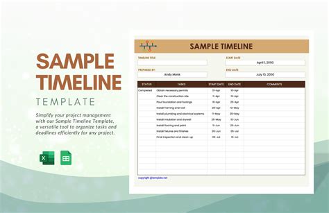 Sample Timeline Template in Excel, Google Sheets - Download | Template.net