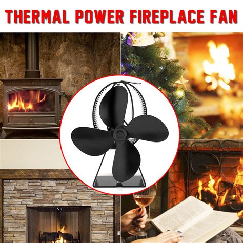 New 4 Blades Stove Fan Heat Powered Wood Stove Fan For Burner Fireplace