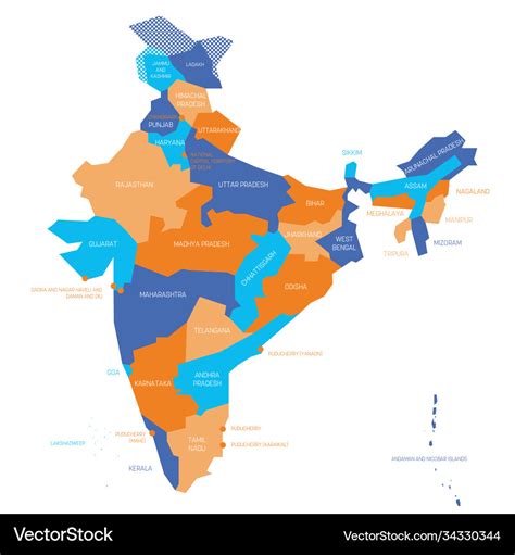 India Political Map Administrative Divisions Vector Image Porn Sex