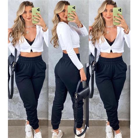 Topo 33 imagem calça moletom feminina shopee br thptnganamst edu vn