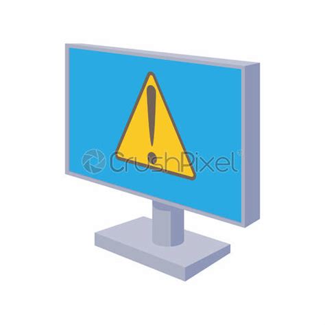 Computer monitor with a warning sign icon - stock vector 3211942 | Crushpixel