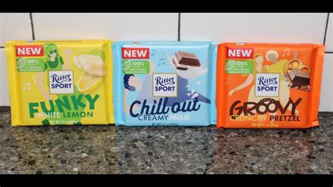 Ritter Sport Funky White Lemon Chill Out Creamy Milk Groovy Crunchy